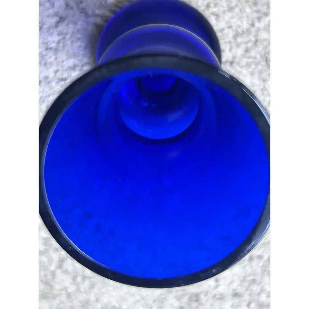 cobalt blue glass bud vase set Of Three‎ 4” High Shot Glass? Thick